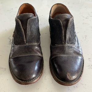 Bed Stu Rose Gaphito black leather loafers